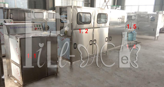 200BPH 5 Galon 18.9L Su Dolum Makinesi Hat Sistemi Yarı Otomatik Tedarikçi